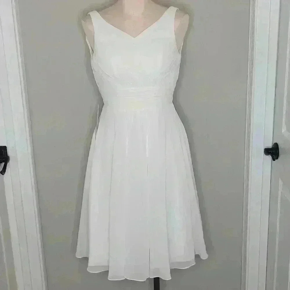 Azazie Grace White Sleeveless NWT New Dress Size A0‎